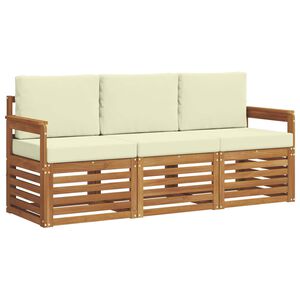 vidaXL Ensembles de canap&eacute;s avec coussin 3 pcs Naturel et Cr&egrave;me