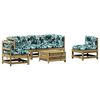 vidaXL Salon de jardin 6 pcs avec coussins bois de pin impr&eacute;gn&eacute;