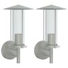 vidaXL Appliques murales d'ext&eacute;rieur 2pcs argent&eacute; acier inoxydable