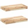 vidaXL &Eacute;tag&egrave;res flottantes 2 pcs 60x20x4 cm acacia massif non trait&eacute;