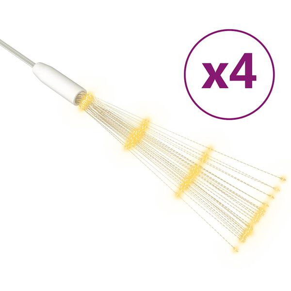vidaXL Feux d'artifice de No&euml;l d'ext&eacute;rieur 4 pcs Blanc 20 cm 560 LED