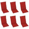 vidaXL Chaises de jardin lot de 6 avec coussins rouge Bois teck massif