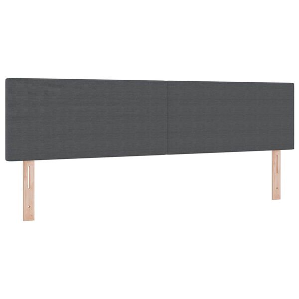 vidaXL T&ecirc;te de lit avec t&ecirc;te de lit Gris fonc&eacute; 180 cm Cuir synth&eacute;tique