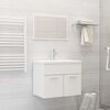 vidaXL Ensemble de meubles de salle de bain Blanc Agglom&eacute;r&eacute;