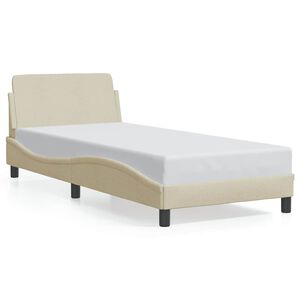 vidaXL Cadre de lit avec t&ecirc;te de lit Dover cr&egrave;me 80x200cm tissu