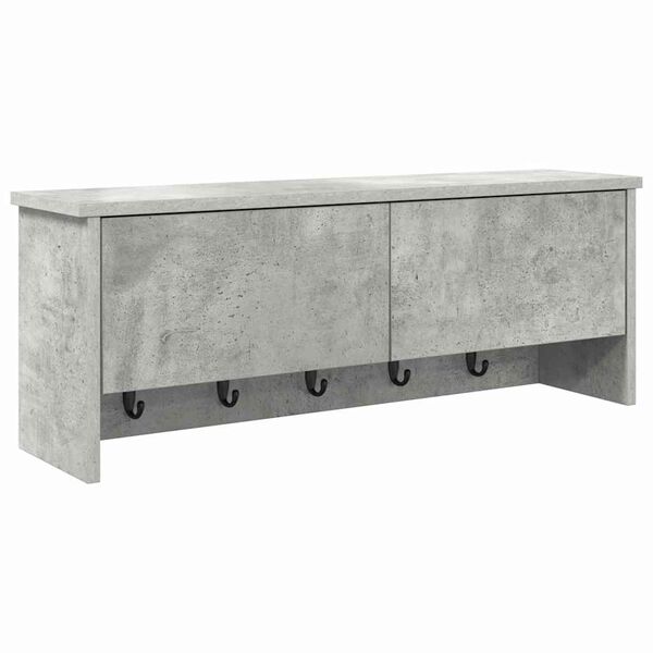 vidaXL Porte-manteau mural avec &eacute;tag&egrave;re Gris b&eacute;ton 80 x 20 x 30 cm