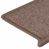 vidaXL Tapis d'escalier 30 pi&egrave;ces 65 x 21 x 4 cm Marron Bord rectangulaire