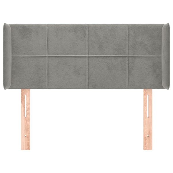 vidaXL T&ecirc;te de lit avec oreilles Gris clair 83x16x78/88 cm Velours