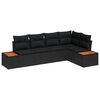 vidaXL Ensemble de canap&eacute; de jardin 5 pc Noir Poly rotin
