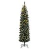 vidaXL Sapin de Noël artificiel mince 300 LED 180 cm