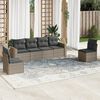 vidaXL Salon de jardin 6 pcs avec coussins gris r&eacute;sine tress&eacute;e