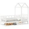 vidaXL Lit de jour avec toit sans matelas blanc 80x200 cm bois massif