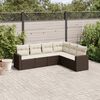 vidaXL Salon de jardin avec coussins 6 pcs marron r&eacute;sine tress&eacute;e