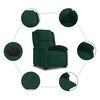 vidaXL Fauteuil inclinable &eacute;lectrique vert fonc&eacute; velours