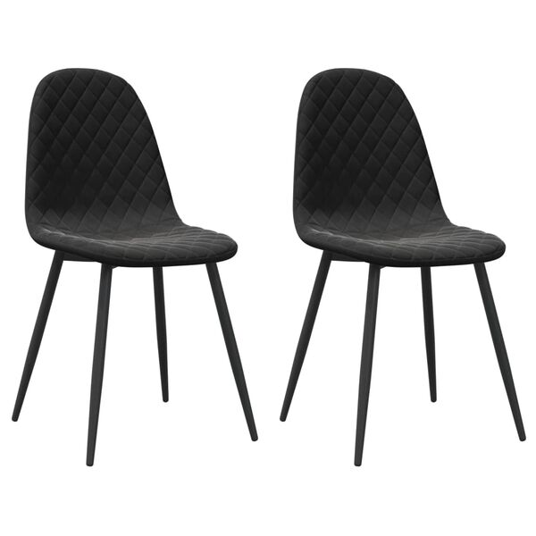 vidaXL Chaises &agrave; manger lot de 2 Noir Velours