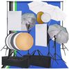 vidaXL Kit de studio photo bo&icirc;te &agrave; lumi&egrave;re toile de fond et r&eacute;flecteur