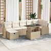 vidaXL Ensemble de canap&eacute; de jardin 8 pcs Beige Poly rotin