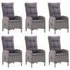 vidaXL Ensemble à manger de jardin 7 pcs Gris