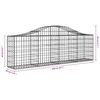 vidaXL Paniers à gabions arqués 10 pcs 200x30x60/80 cm Fer galvanisé