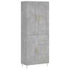 vidaXL Buffet haut Gris b&eacute;ton 69,5x34x180 cm Bois d'ing&eacute;nierie