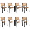 vidaXL Chaises de jardin empilables lot de 8 bois d'acacia et métal