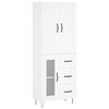 vidaXL Buffet haut Blanc 69,5x34x180 cm Bois d'ing&eacute;nierie