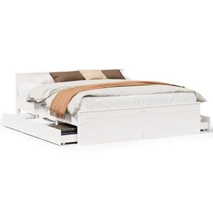 vidaXL Cadre de lit sans matelas avec t&ecirc;te de lit 200x200 cm bois pin