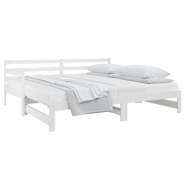 vidaXL Lit coulissant sans matelas blanc 2x(80x200)cm