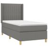 vidaXL Sommier &agrave; lattes de lit avec matelas Gris fonc&eacute; 80x200 cm Tissu