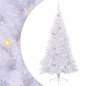 vidaXL Sapin de No&euml;l artificiel avec 300 LED Blanc 210 cm PVC et Acier