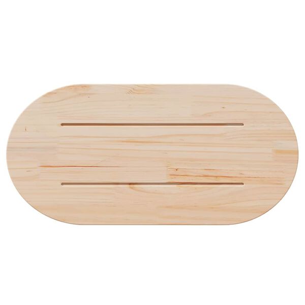 vidaXL Dessus de table blanc 80x40x2,5 cm bois de pin massif ovale