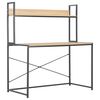 vidaXL Bureau d'ordinateur Noir et ch&ecirc;ne 120 x 60 x 138 cm