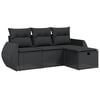 vidaXL Salon de jardin 4 pcs avec coussins noir r&eacute;sine tress&eacute;e