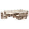 vidaXL Ensemble de canap&eacute; de jardin 11 pcs Beige polyrotin