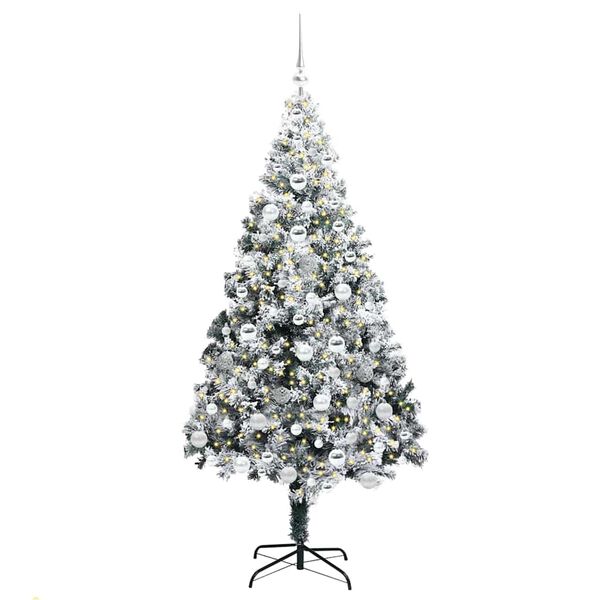 vidaXL Sapin de No&euml;l artificiel Blanc 180 cm PVC, Acier et Plastique