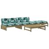 vidaXL Salon de jardin 4 pcs avec coussins bois de pin impr&eacute;gn&eacute;