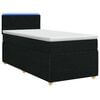 vidaXL Lit boxspring avec matelas Noir 90 x 190 cm Tissu
