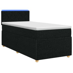 vidaXL Lit boxspring avec matelas Noir 90 x 190 cm Tissu