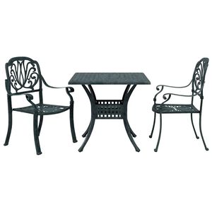 vidaXL Ensemble de bistro 3 pcs vert aluminium coul&eacute;