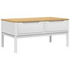 vidaXL Table basse FLORO blanc 99x55,5x45 cm bois massif de pin