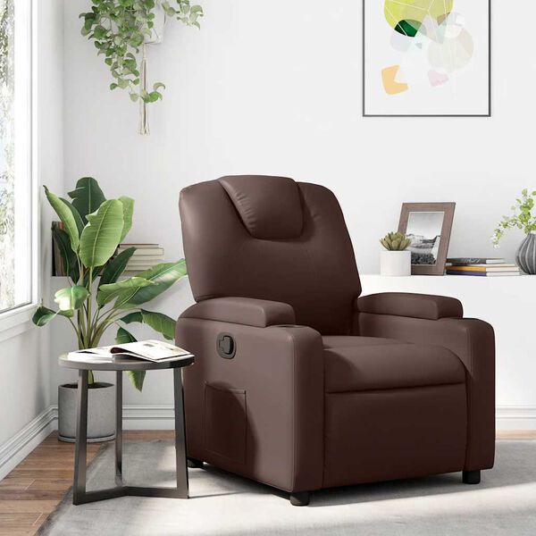vidaXL Fauteuil inclinable Marron Similicuir