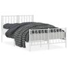 vidaXL Cadre de lit m&eacute;tal sans matelas et pied de lit blanc 120x200 cm