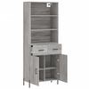vidaXL Buffet haut Sonoma gris 69,5x34x180 cm Bois d'ing&eacute;nierie