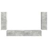 vidaXL Ensemble de meuble TV mural 4 pcs Gris b&eacute;ton Bois d'ing&eacute;nierie