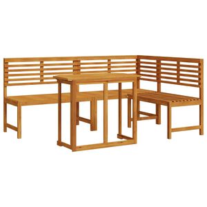 vidaXL Ensemble de banc de jardin 3 pcs Marron Bois d'acacia massif