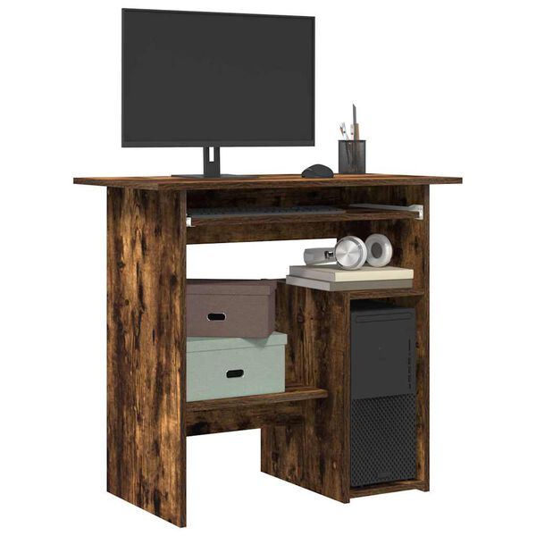 vidaXL Bureau Ch&ecirc;ne fum&eacute; 80x45x74 cm Bois d'ing&eacute;nierie