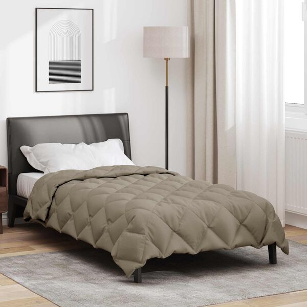 vidaXL Duvet d'hiver Gris clair 155 x 220 cm Microfibre