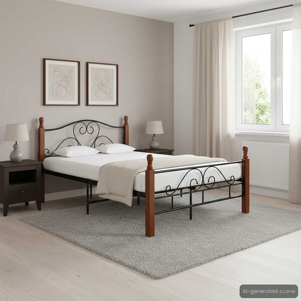 vidaXL Cadre de lit sans matelas noir métal 120x200 cm