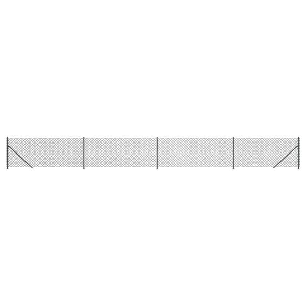 vidaXL Clôture à mailles losangées avec bride anthracite 1x10 m