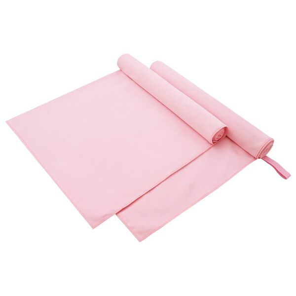 vidaXL Serviettes de sport 2 pcs Rose 180 x 90 cm